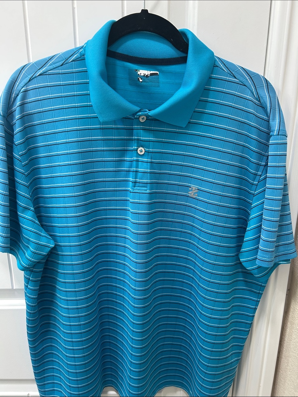 Izod Turquoise Striped Men's Polo Shirt